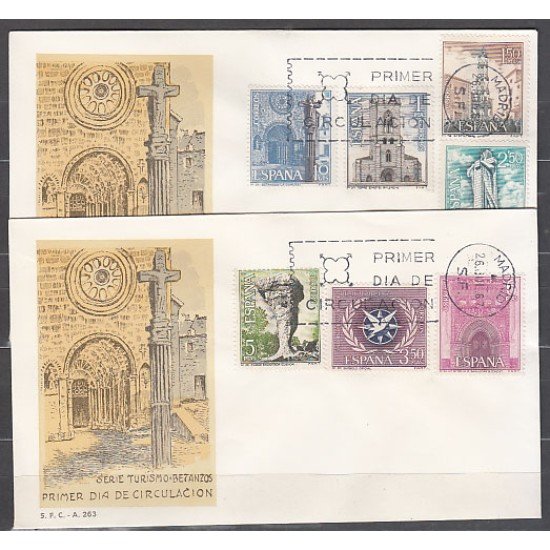 España Spain 1802/08 1967 Serie turística SPD Sobre Primer Día España Spain 1802/08 1967 Serie turística SPD Sobre Primer Día