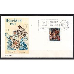 España Spain 1838 1967 Navidad SPD Sobre Primer Día