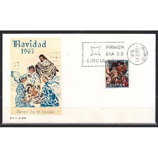 España Spain 1838 1967 Navidad SPD Sobre Primer Día España Spain 1838 1967 Navidad SPD Sobre Primer Día
