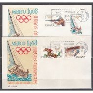 España Spain 1885/88 1968 XIX Juegos Olímpicos México SPD Sobres Primer Día