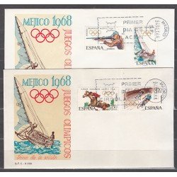 España Spain 1885/88 1968 XIX Juegos Olímpicos México SPD Sobres Primer Día