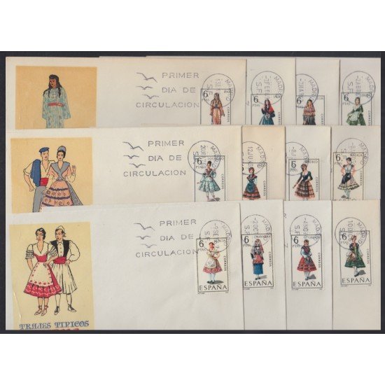 España Spain 1898/09 1969 Trajes Típicos Españoles SPD Sobres Primer Día España Spain 1898/09 1969 Trajes Típicos Españoles SPD Sobres Primer Día