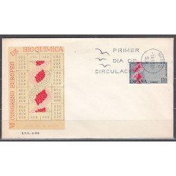 España Spain 1920 1969 VI Congreso Europeo de Bioquímica SPD Sobre Primer Día