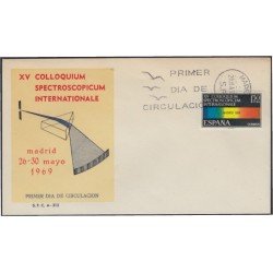 España Spain 1924 1969 XV Coloquium Spectroscopicum Internationale SPD Sobre Primer Día