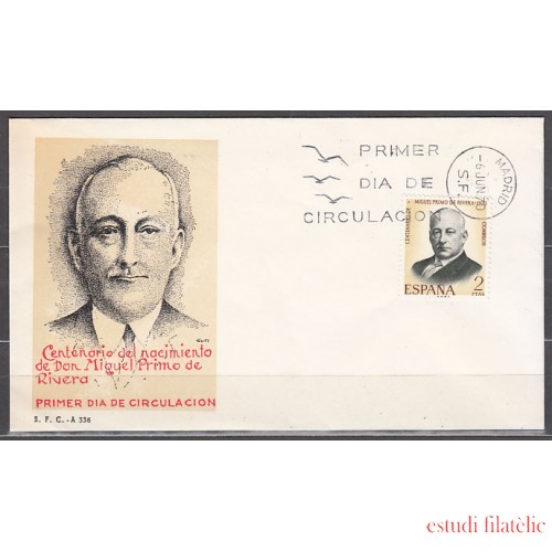 España Spain 1976 1970  Cº del nacimiento de Miguel Primo de Rivera SPD Sobre Primer Día