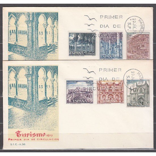 España Spain 1982/87 1970 Serie turística SPD Sobre Primer Día España Spain 1982/87 1970 Serie turística SPD Sobre Primer Día