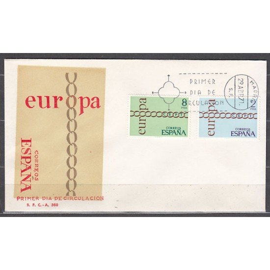 España Spain 2031/32 1971 Europa Cept SPD Sobre Primer Día