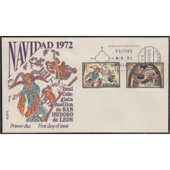 España Spain 2115/16 1972  Navidad SPD Sobre Primer Día