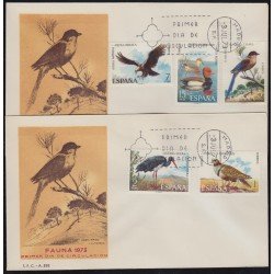 España Spain 2134/38 1973 Fauna hispánica SPD Sobre Primer Día España Spain 2134/38 1973 Fauna hispánica SPD Sobre Primer Día