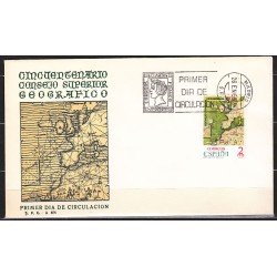 España Spain 2172 1974 L Aniv del Consejo Geográfico SPD Sobre Primer Día España Spain 2172 1974 L Aniv del Consejo Geográfico SPD Sobre Primer Día