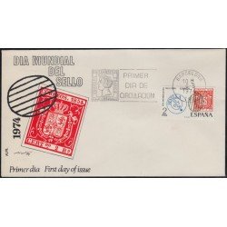 España Spain 2179 1974 Día Mundial del Sello SPD Sobre Primer Día España Spain 2179 1974 Día Mundial del Sello SPD Sobre Primer Día