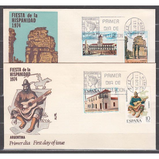 España Spain 2213/16 Hispanidad Argentina Año 1974 SPD Sobre Primer Día España Spain 2213/16 Hispanidad Argentina Año 1974 SPD Sobre Primer Día