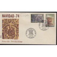 España Spain 2217/19 1974 Navidad SPD Sobre Primer Día