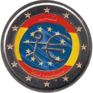 España 2009 2 € euros conmemorativos Color  X Aniv EMU Unión Económica  Monetaria
