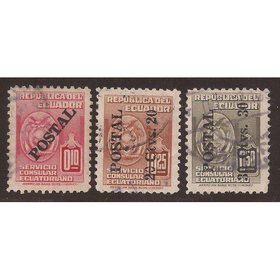 Ecuador 538/39A 1951 1952 Servicio consular Usados Ecuador 538/39A 1951 1952 Servicio consular Usados