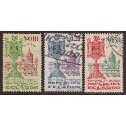 Ecuador 543/45 1952 Canonización Mariana de Jesús Usados Ecuador 543/45 1952 Canonización Mariana de Jesús Usados
