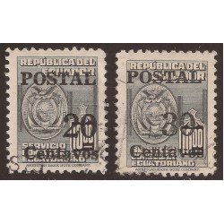 Ecuador 562/63 1953 Servicio consular Usados Ecuador 562/63 1953 Servicio consular Usados