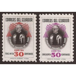 Ecuador 571/72 1953 Cardenal de la Torre MNH Ecuador 571/72 1953 Cardenal de la Torre MNH