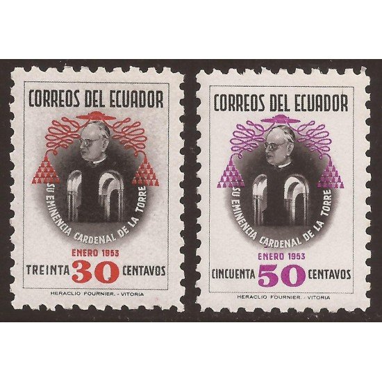 Ecuador 571/72 1953 Cardenal de la Torre MNH