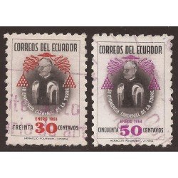 Ecuador 571/72 1953 Cardenal de la Torre Usados Ecuador 571/72 1953 Cardenal de la Torre Usados
