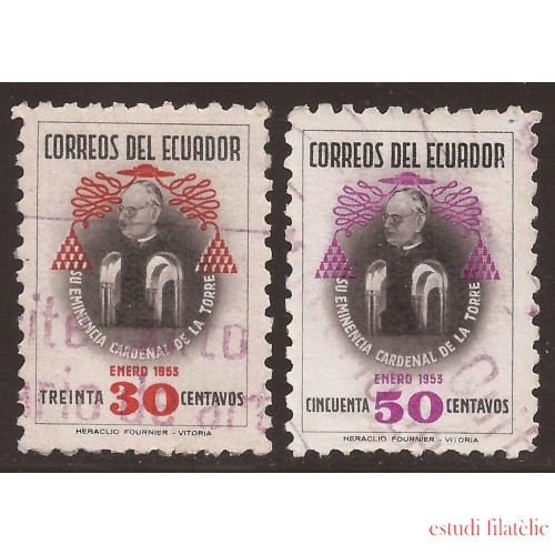 Ecuador 571/72 1953 Cardenal de la Torre Usados