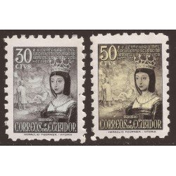 Ecuador 578/79 1954 Isabel la católica Reina MNH Ecuador 578/79 1954 Isabel la católica Reina MNH