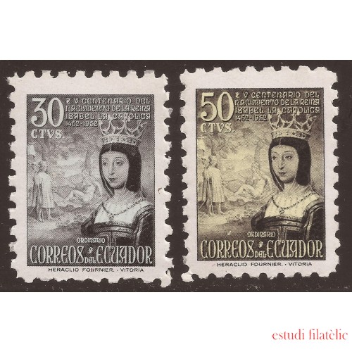 Ecuador 578/79 1954 Isabel la católica Reina MNH