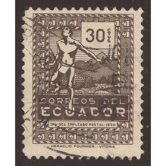 Ecuador 581 1954 Día del empleado postal Usado