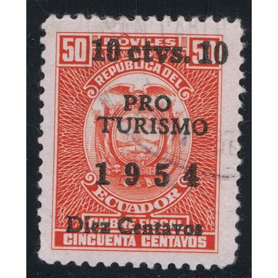 Ecuador 589 1954 Fiscal Pro Turismo Usado Ecuador 589 1954 Fiscal Pro Turismo Usado