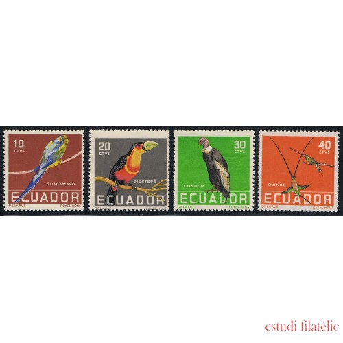 Ecuador 632/35 1958 Pájaro bird MNH 