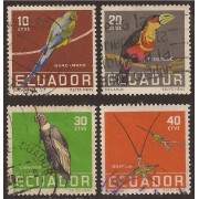 Ecuador 632/35 1958 Pájaro bird Usados 
