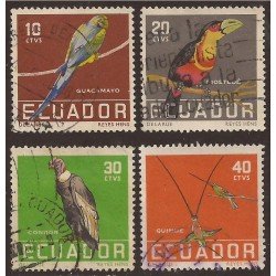 Ecuador 632/35 1958 Pájaro bird Usados Ecuador 632/35 1958 Pájaro bird Usados