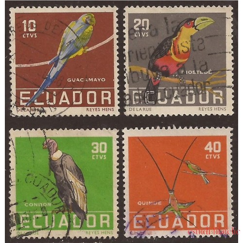 Ecuador 632/35 1958 Pájaro bird Usados 