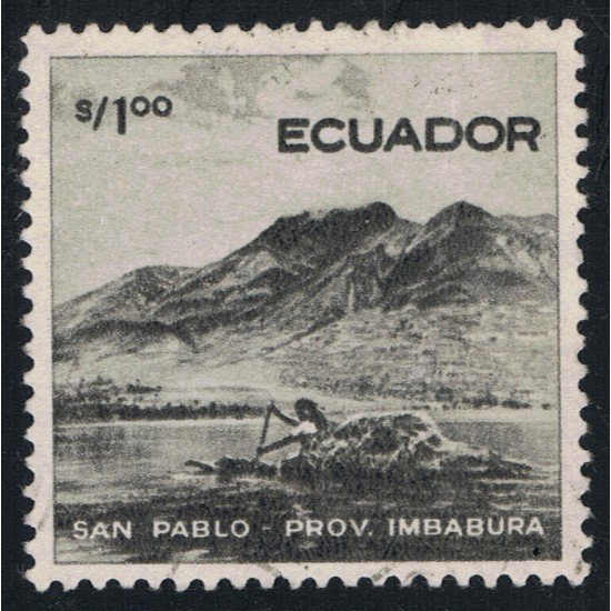 Ecuador 636 1958 Lago San Pablo Imbaura Boat Usado Ecuador 636 1958 Lago San Pablo Imbaura Boat Usado