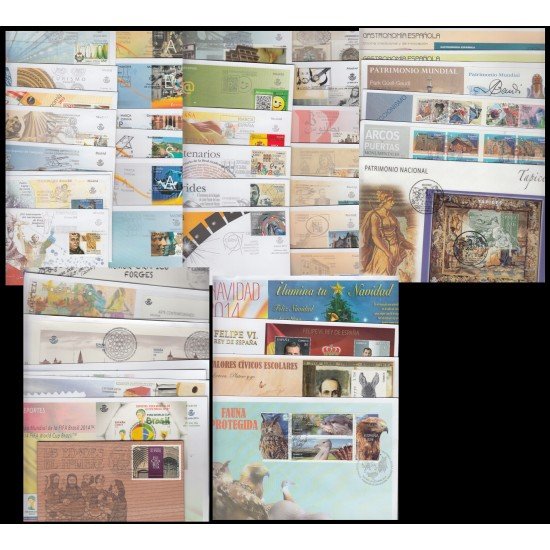 España Año 2014 Completo en Sobres de primer día SPD FDC España Año 2014 Completo en Sobres de primer día SPD FDC