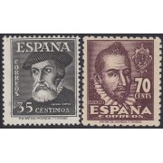 España Spain 1035/36 1948 Hernán Cortés Mateo Alemán  MNH