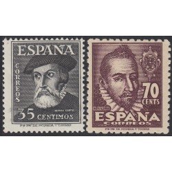 España Spain 1035/36 1948 Hernán Cortés Mateo Alemán MNH España Spain 1035/36 1948 Hernán Cortés Mateo Alemán MNH