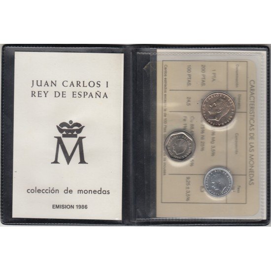 España Spain Cartera Oficial Pesetas 1986 Madrid Juan Carlos I FNMT España Spain Cartera Oficial Pesetas 1986 Madrid Juan Carlos I FNMT