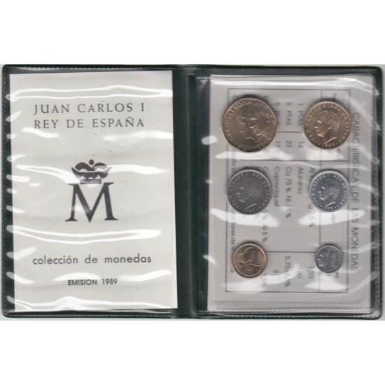 España Spain Cartera Oficial Pesetas 1989 Juan Carlos I FNMT España Spain Cartera Oficial Pesetas 1989 Juan Carlos I FNMT