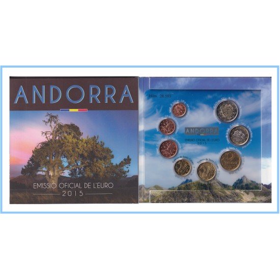 Andorra 2015 Cartera Oficial Euros € Valores de Andorra Tirada 40.000 BU Andorra 2015 Cartera Oficial Euros € Valores de Andorra Tirada 40.000 BU
