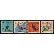 Ecuador 644/47 1958 1959 Pájaros birds Cardinal Coq Cassique MNH