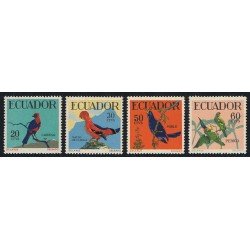Ecuador 644/47 1958 1959 Pájaros birds Cardinal Coq Cassique MNH Ecuador 644/47 1958 1959 Pájaros birds Cardinal Coq Cassique MNH