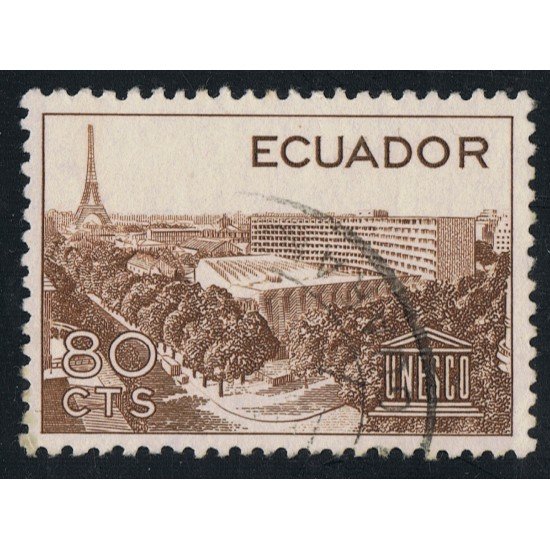 Ecuador 648 1958 UNESCO Paris Torre Eiffel Usado Ecuador 648 1958 UNESCO Paris Torre Eiffel Usado