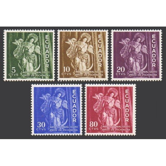 Ecuador 650/54 1959 Vírgenes de Quito Bernardo de Legarda y del Arco MH Ecuador 650/54 1959 Vírgenes de Quito Bernardo de Legarda y del Arco MH