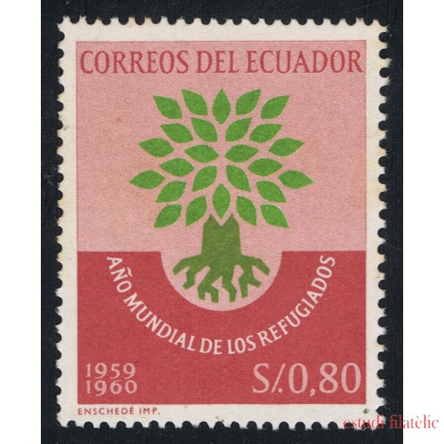 Ecuador 655 1960 Año mundial Refugiado Árbol Tree MNH