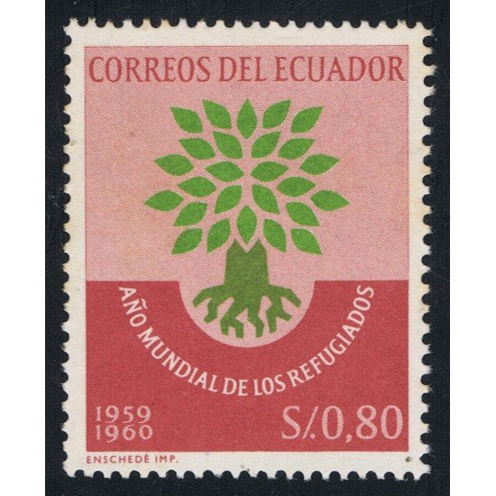 Ecuador 655 1960 Año mundial Refugiado Árbol Tree MH Ecuador 655 1960 Año mundial Refugiado Árbol Tree MH