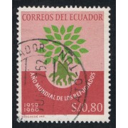 Ecuador 655 1960 Año mundial Refugiado Árbol Tree Usado