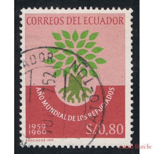 Ecuador 655 1960 Año mundial Refugiado Árbol Tree Usado
