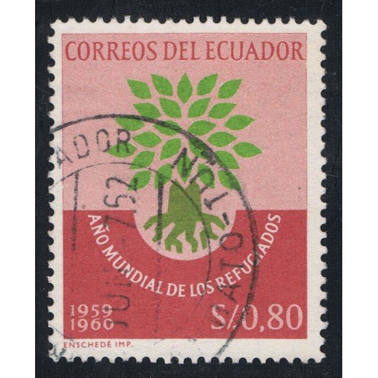 Ecuador 655 1960 Año mundial Refugiado Árbol Tree Usado Ecuador 655 1960 Año mundial Refugiado Árbol Tree Usado