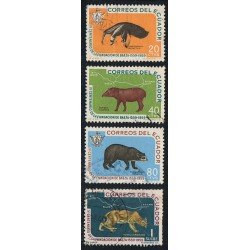Ecuador 656/59 1960 Baeza fauna Puma Tremarctos Tapirus Myrmecophga Usados Ecuador 656/59 1960 Baeza fauna Puma Tremarctos Tapirus Myrmecophga Usados